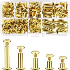 80 Sets Chicago Screw Leather Rivets Assorted Kit Chicago Binding Screws 5 Sizes picture
