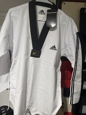 Adidas Adi-Start Taekwondo Uniform Dobok Size 160 (White V-Neck) WT Approved picture
