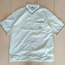7-Eleven Thailand Employee Uniform Shirt 7-11 Workwear White Green Striped M-L picture