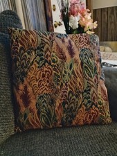 French Jaquard Design green, peach,off white/Accent Pillow picture
