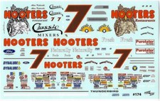 Powerslide 174 #7 Hooters 1992-93-Alan Kulwicki 1/24 waterslide Nascar decal picture