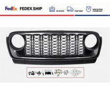 Granite Crystal Met. 2024 Upgrade Grille For 18-23 Jeep Wrangler JL w/o Cam Hole picture