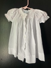 Vintage Feltman Bros Hand Smocked White Heirloom Baby Dress picture