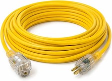 50ft Extension Cord for Proteam Backpack Vac #101678 |  16 Gauge Lighted Yellow picture