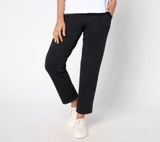 Liberare Women's Pants Sz M Denim & Co. EasyWear French Terry Pant Black A671462 picture
