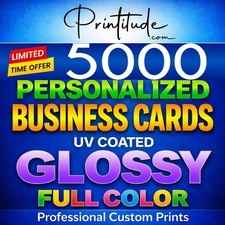 5000 FULL COLOR DOUBLE SIDED BUSINESS CARDS 16pt Thick UV GLOSS W/ YOUR ARTWORK picture