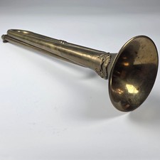 Antique German Cavalry Bugle Horn Early 20th C. Brass Bundeswehr Reworked picture