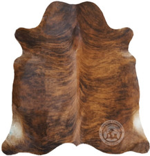 Brindle Genuine Hair on Cowhide Rug - Size 6x6' - Top Quality picture