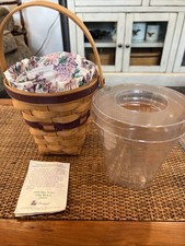 Longaberger Basket 1994 May Series Lilac With Protector And Liner picture