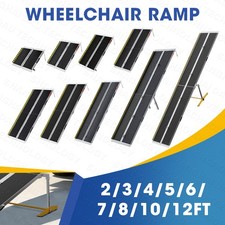 2/3/4/5/6/7/8/10/12FT Home Wheelchair Ramp Non-Skid Folding Aluminum Ramps Steps picture
