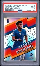 Estevao Willian 2025-26 Topps Chrome ALIVE & KICKING Refractor Rookie - PSA 9 picture