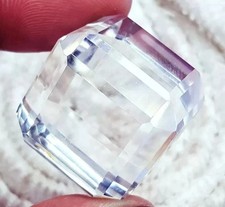 50 Ct+ Natural Ceylon White Sapphire Cube Cut Certified Loose Gemstone picture