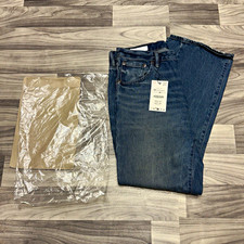 Zara Men’s Blue Denim Flare Jeans Regular Fit Cotton Medium Wash NWT picture