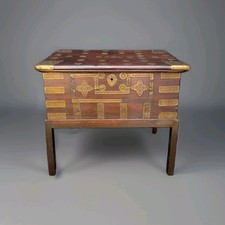 Rosewood Zanzibar Trade Chest Dowry Campaign Travel Box Trunk 19th C Dutch Indo picture
