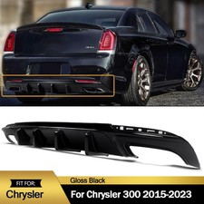 For 2015-2023 Chrysler 300 Gloss Black Rear Diffuser W/Rectangle Exhaust Opening picture