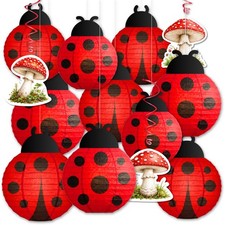 13PCS Ladybug Party Decorations Lanterns Hanging Swirls Set picture