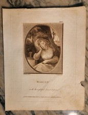 1789 STIPPLE ENGRAVING - Victorian Character Portrait - Marian picture