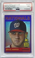 2013 Topps Heritage #HC50 Bryce Harper Gold Cup Chrome Purple Refractor PSA 9 picture