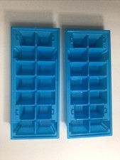 1 SET OF 2 PACK ICE CUBE TRAY, 28 ICE CUBE MOLDS PLASTIC, BLUE COLOR, STACKABLE picture