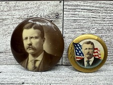 1904 Teddy Roosevelt Theodore Campaign Pin Pinback Button Badge President Flag picture
