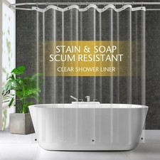 Waterproof PEVA Shower Curtain Liner Magnetic Bottom Rustproof Metal Grommets picture