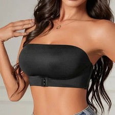 Women's Strapless No Padding Seamless Front Button Bra Comfortable Smooth Underw picture
