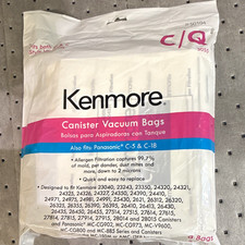 Kenmore KM48751 Canister Vacuum Bags Allergen Filtration 8 Pack Fits C-5 C-18 picture