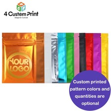 4CustomPrint Foil Mylar Zip Seal Smell Proof Resealable Matte Printd Bags picture