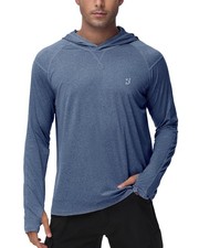 Mens Long Sleeve UPF Sun Protection Hoodie Fishing Shirt Quick Dry Athletic picture