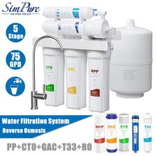 5 Stage Undersink Reverse Osmosis Water Filter System 75 GPD Membrane Filter picture
