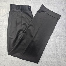 Zanella Bennett Dress Pants Mens 34x30 Black Wool Natural Stretch Pleated Cuffed picture