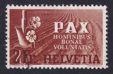SWITZERLAND 1945 PAX Peace 2f. Brown and Buff SG 456 Used (CV £275) picture