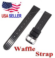 19mm 20mm SOFT Waffle Watch Band for Vintage Seiko 6105 6217 Diver Watch & More picture