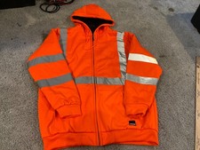 Craftsman Mens Hi-Vis Orange Reflective Safety Work Hoodie Sweatshirt XL NEW picture