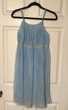 Vintage Evette Baby Blue Sheer Lace Nightgown Chiffon medium USA picture