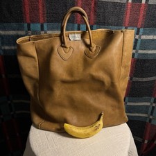 Vintage 1960s Leather LL Bean Tote XL Sawtooth Cursive Tag picture