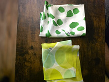 Vint Vera Neumann Silk Scarves Green Mod Chartreuse Geometric Abstract Dot 1960s picture