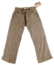JOLT Pull On Casual Pants Beachwear Black/White Striped Linen Blend Size 5 picture