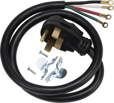 GE Universal 4 Wire Range Power Cord Cable 40-Amp, 125/250v, 4-feet, WX9X35 picture