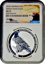 2016 P Australia Wedge-Tailed Eagle Silver Dollar NGC MS70 Gem Uncirculated picture