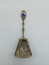 Vintage Holland Dutch Souvenir Sugar Shovel Scoop Windmill Enamel Silverplate picture