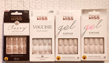 Kiss Press On Nails Lot Gel Voguish Fantasy Collection Classy Premium Short Med picture