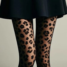 Women Leopard Print Tights Black Sheer Pantyhose Stockings Party Nightclub picture