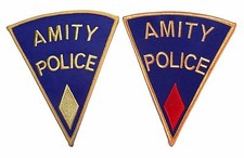 JAWS Movie Amity Police Set of 2 Embroidered Logo PATCHES picture