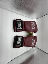 Everlast PowerLock Boxing Training Gloves Maroon/Gold 16 oz picture