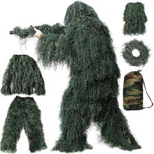 3D Military Woodland Camouflage Ghillie Suit Hunting Archery Sniper Clothing picture