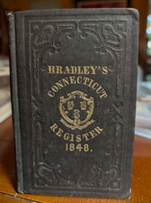1848 Bradley's Connecticut Register State Calendar Antique Book Original Cloth picture