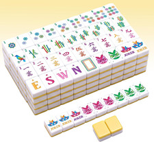 160 Pcs American Mahjong Set 1.2 Inch 160 Tiles, Light Yellow picture