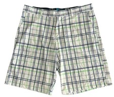 OP OPFLEX 4 Way Stretch Men’s Golf Shorts Size 36 White Green Navy picture