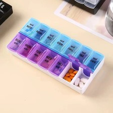 Double row packaging 14 day portable convenient medicine box 7 days a week large picture